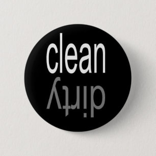 Clean/Dirty Dishwasher Magnet 2 Inch Round Button