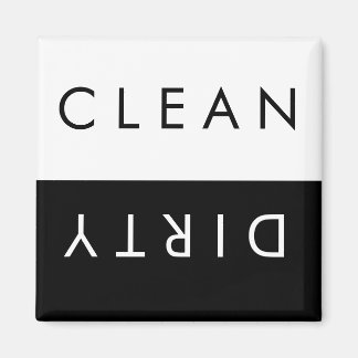 Clean/Dirty Dishwasher Magnet in Black/White