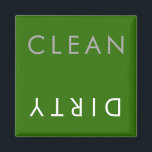 Clean Dirty Dishwasher Magnet in Green<br><div class="desc">Simple straight forward clean dirty dishwasher magnet customize all of the colours.  2" x 2"</div>