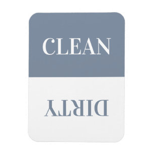 Clean Dirty Dishwasher Modern Dusty Blue Magnet