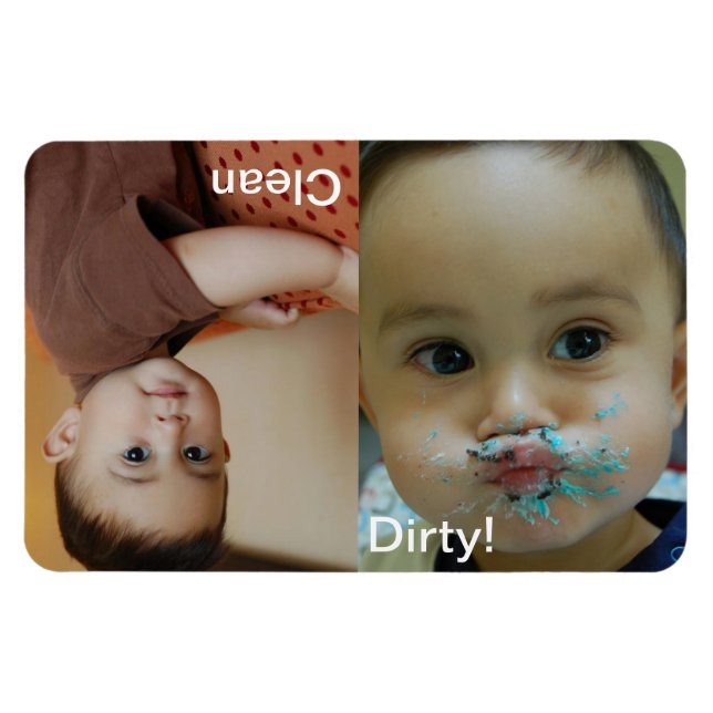 Clean Dirty Dishwasher Personalized Photo Magnet (Horizontal)
