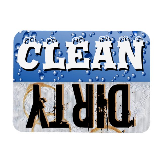 Clean & Dirty Dishwasher Vinyl Magnet (Horizontal)