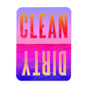 Clean   Dirty Double Rainbow Style Dishwasher Magnet