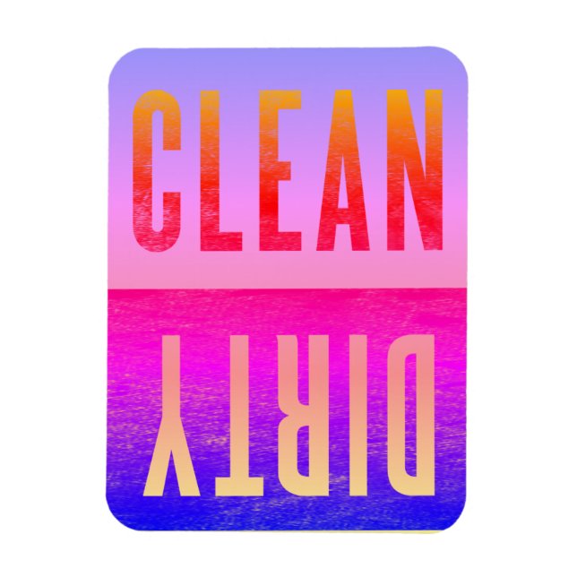 Clean | Dirty Double Rainbow Style Dishwasher Magnet (Vertical)