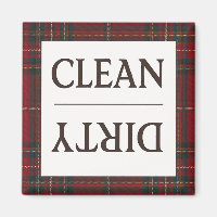 Clean Dirty Dress Stewart Plaid Dishwasher Magnet