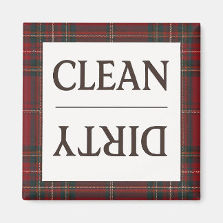 Clean Dirty Dress Stewart Plaid Dishwasher Magnet