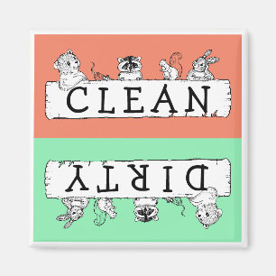 Clean Dirty Forest Critters Dishwasher Magnet