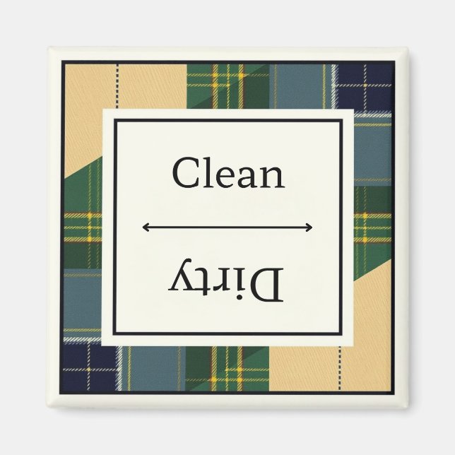 Clean Dirty Gordon Dress Tartan Dishwasher Magnet (Front)