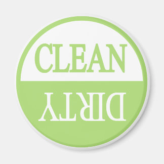 Clean dirty green dishwasher magnet