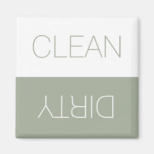 Clean Dirty indicator reversible dishwasher sage Magnet