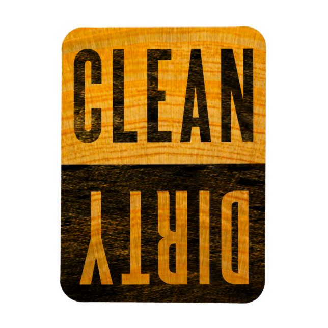 Clean Dirty Letterpress Cypress Dishwasher Magnet (Vertical)