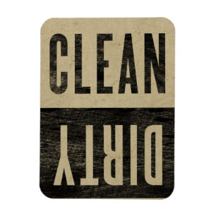 Clean   Dirty Letterpress Style Dishwasher Magnet
