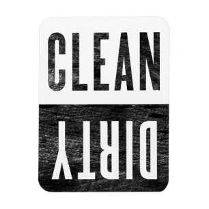 Clean Dirty Letterpress Style Dishwasher Magnet