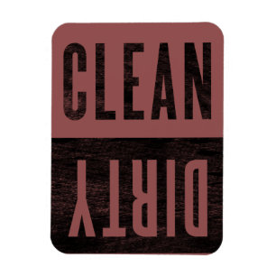 Clean   Dirty Letterpress Style Dishwasher Magnet