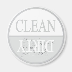 Clean dirty light grey dishwasher magnet