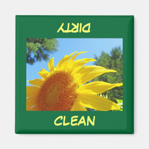 CLEAN DIRTY magnets Dishwasher magnet Sunflower