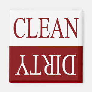 Clean dirty-maroon dishwasher magnet
