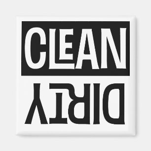 Clean Dirty Modern Simple Dishwasher Magnet