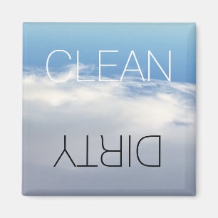 Clean Dirty, ON OFF Dishwasher Laundry sky clouds Magnet