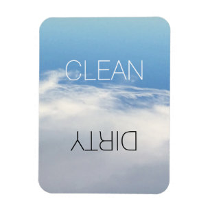 Clean Dirty, ON OFF Dishwasher Laundry sky clouds Magnet