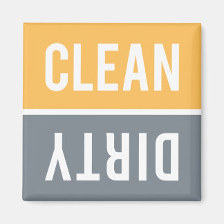 Clean Dirty Orange and Slate Grey Dishwasher Magnet