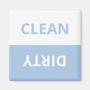 Clean Dirty Pastel Blue White Funny Kitchen Magnet