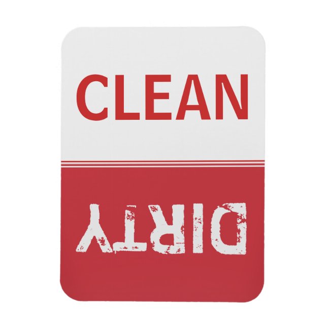 Clean Dirty Ruby Red Dishwasher Magnet (Vertical)