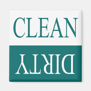 Clean dirty-Teal dishwasher magnet