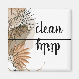 Clean Dirty terracotta Boho Tropical Dishwasher Magnet