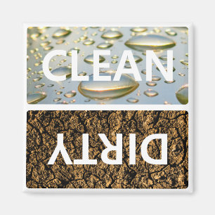 Clean Dirty With Customizable Background Colour Magnet