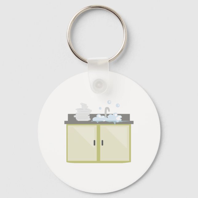 Clean Dishes Keychain (Front)
