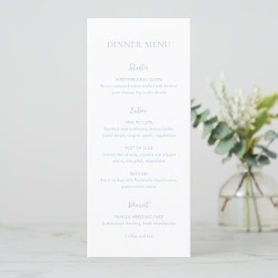 Clean Dusty Blue Elegant Wedding Menu