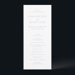 Clean Dusty Blue Elegant Wedding Program<br><div class="desc">Elegant wedding program featuring a minimal and clean layout with your names in a very large font.</div>