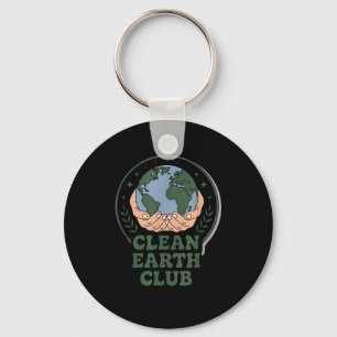 Clean earth club - eco kids environmental badge keychain
