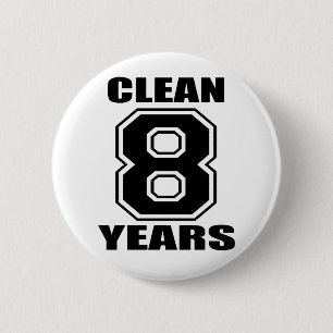 clean eight years black 2 inch round button