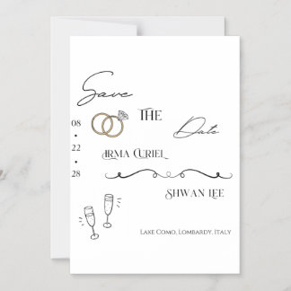 Clean elegant aesthetic wedding invitation