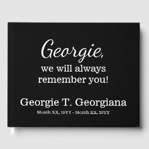Clean & Elegant Funeral/Memorial Guest Book