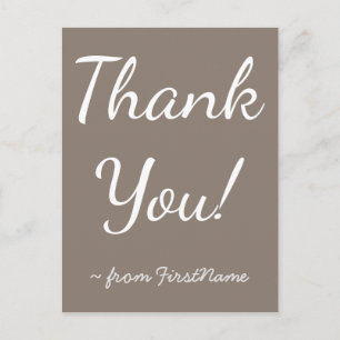 Clean, Elegant "Thank You!" Thanks Postcard