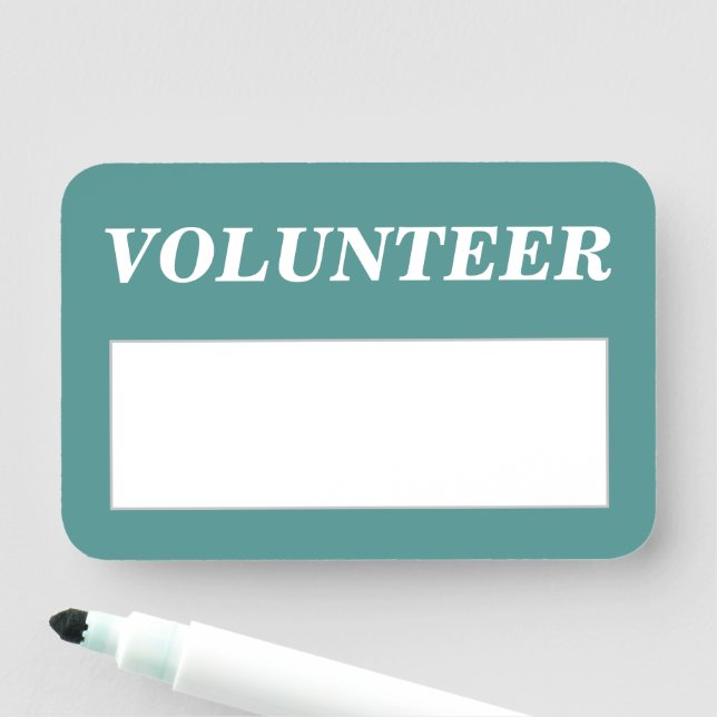 Clean, Elegant "VOLUNTEER" Name Tag (In Situ)