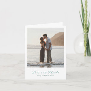 Clean Emerald Green Elegant Wedding Thank You Card