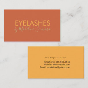 Clean Eyelash Technician Orange Business Card