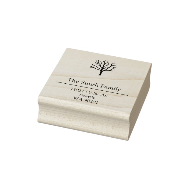 Clean font tree rubber stamp (Stamp)