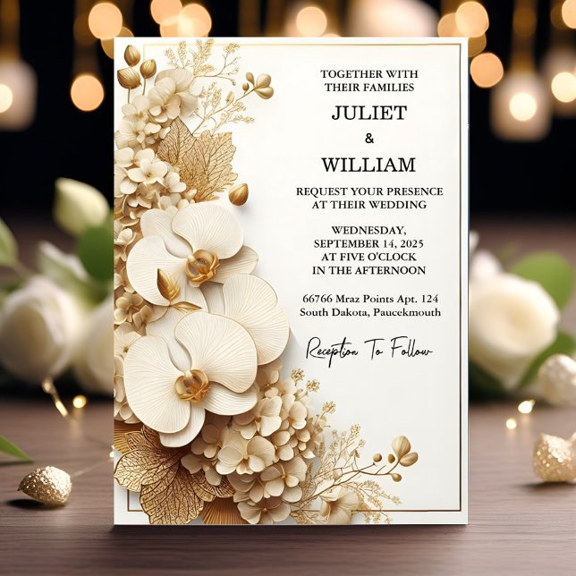 Clean Formal Simple Classic Elegant Blank Wedding Invitation (Creator Uploaded)