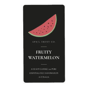 CLEAN FRESH FRUITY WATERMELON BLACK CANDLE LABEL