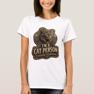 Clean Gold I'M A CAT PERSON Statement Design T-Shirt