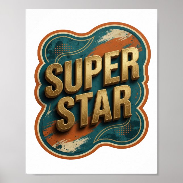 Clean Gold SUPER STAR Tee Poster (Front)