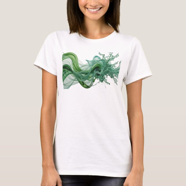 Clean Green ABSTRACT ART Graphic Tee (Front)