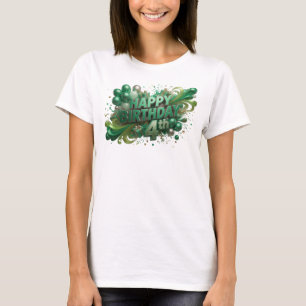 Clean Green HAPPY BIRTHDAY 4TH Print T-Shirt
