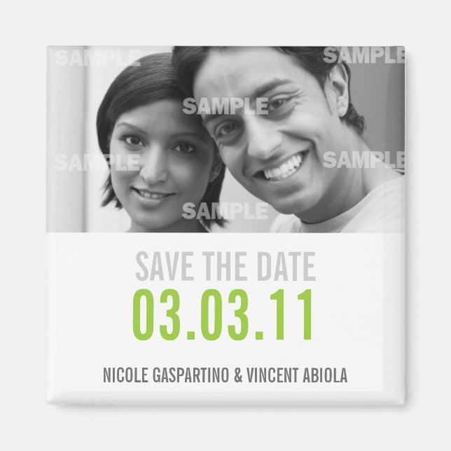 Clean Green Save The Date Magnet (Front)