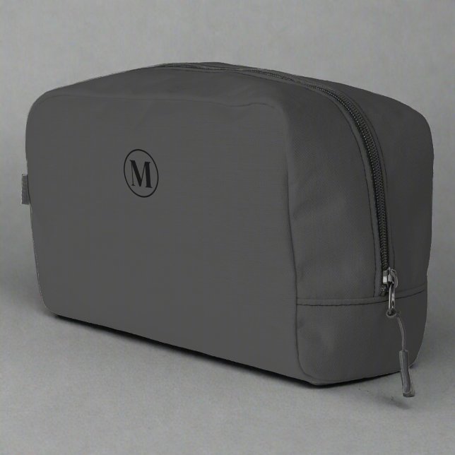 Clean Grey Black l Elegant Luxury Monogrammed Dopp Kit (Creator Uploaded)